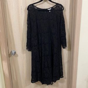 Black Lace Cold Shoulder Dress